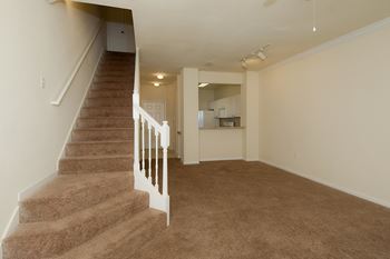 Interior living room stairs carpet